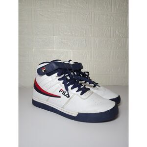 FILA High Top Sneakers Men's White Navy Red 8.5 Retro Blokecore Strap